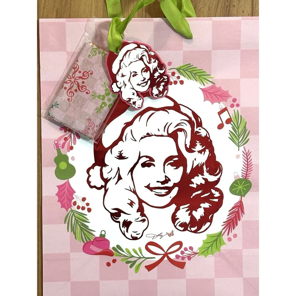 Dolly Parton Christmas Holiday Anytime Gift Bag W/ Tissue Paper NEW LOT OF 3